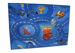 Dětský koberec World of Cars 77 modrý s filcem