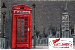 Rohožka kokosová s gumou Telefonní budka 40x60
